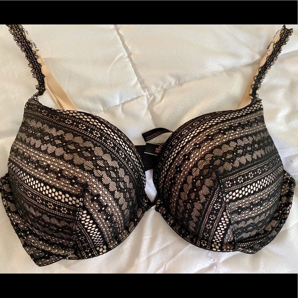 EUC VS push up blue and cream, multi-way bra 34DD